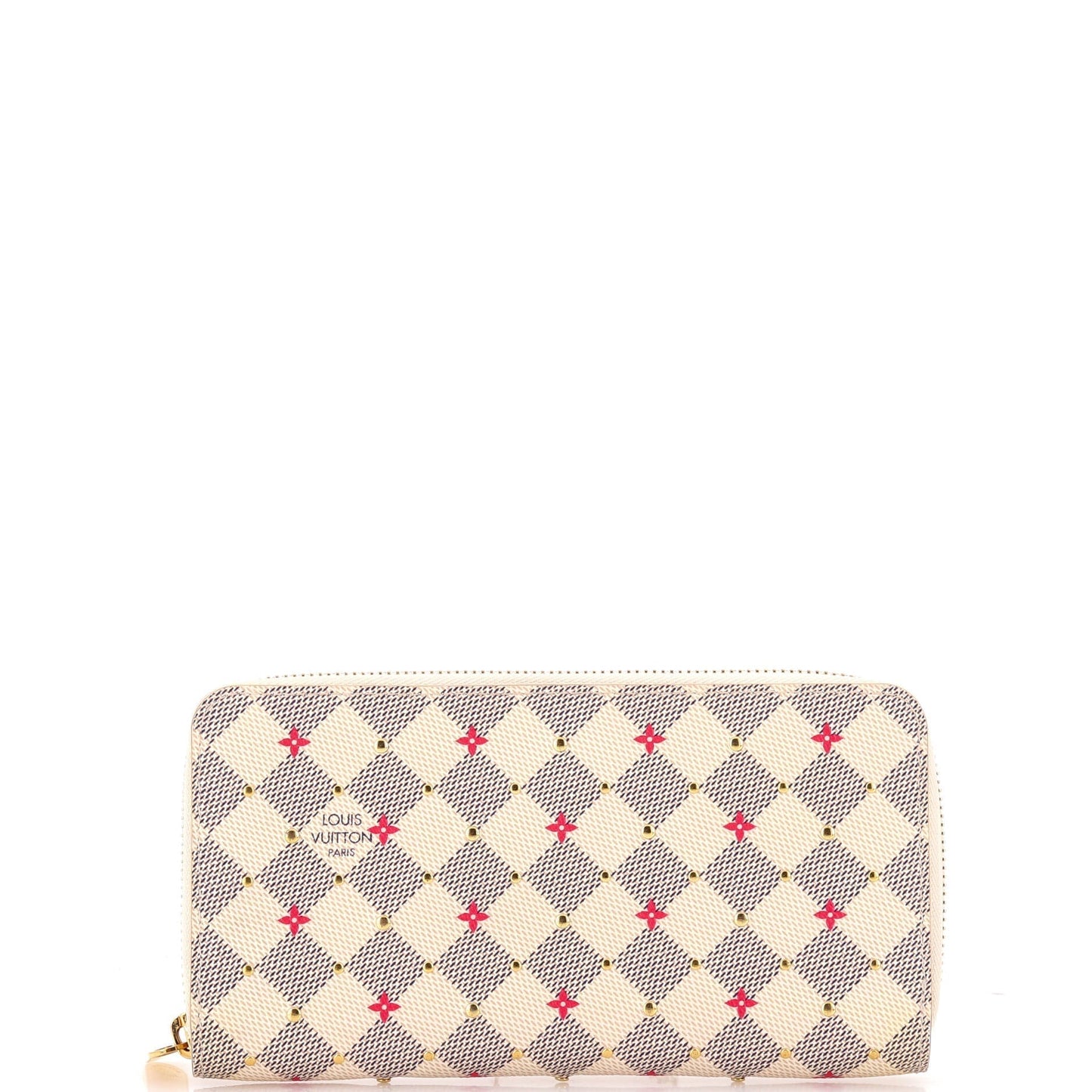 Louis Vuitton Zippy Wallet Flower Printed Studded Damier Handbag Travel Bag