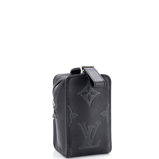 Louis Vuitton Wash Pouch Shadow Giant Taurillon Clutch Bag Leather Monogram