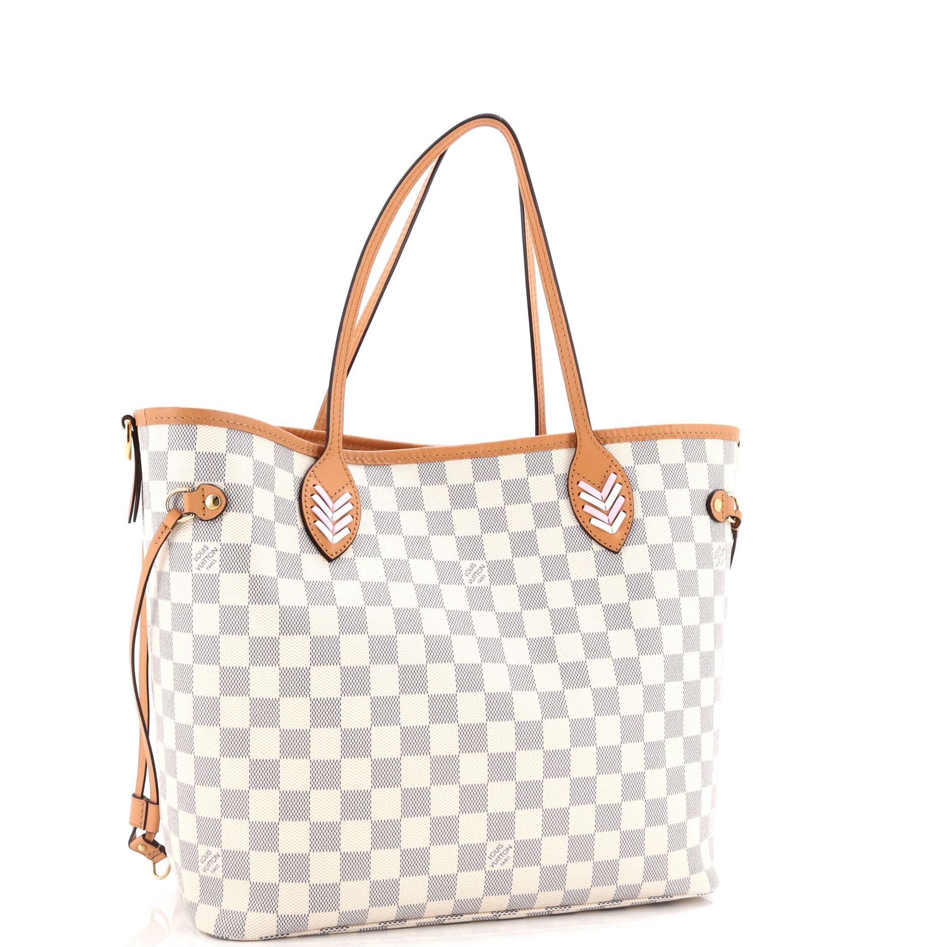 Louis Vuitton Neverfull Nm Tote Damier With Braided Detail Tote Bag