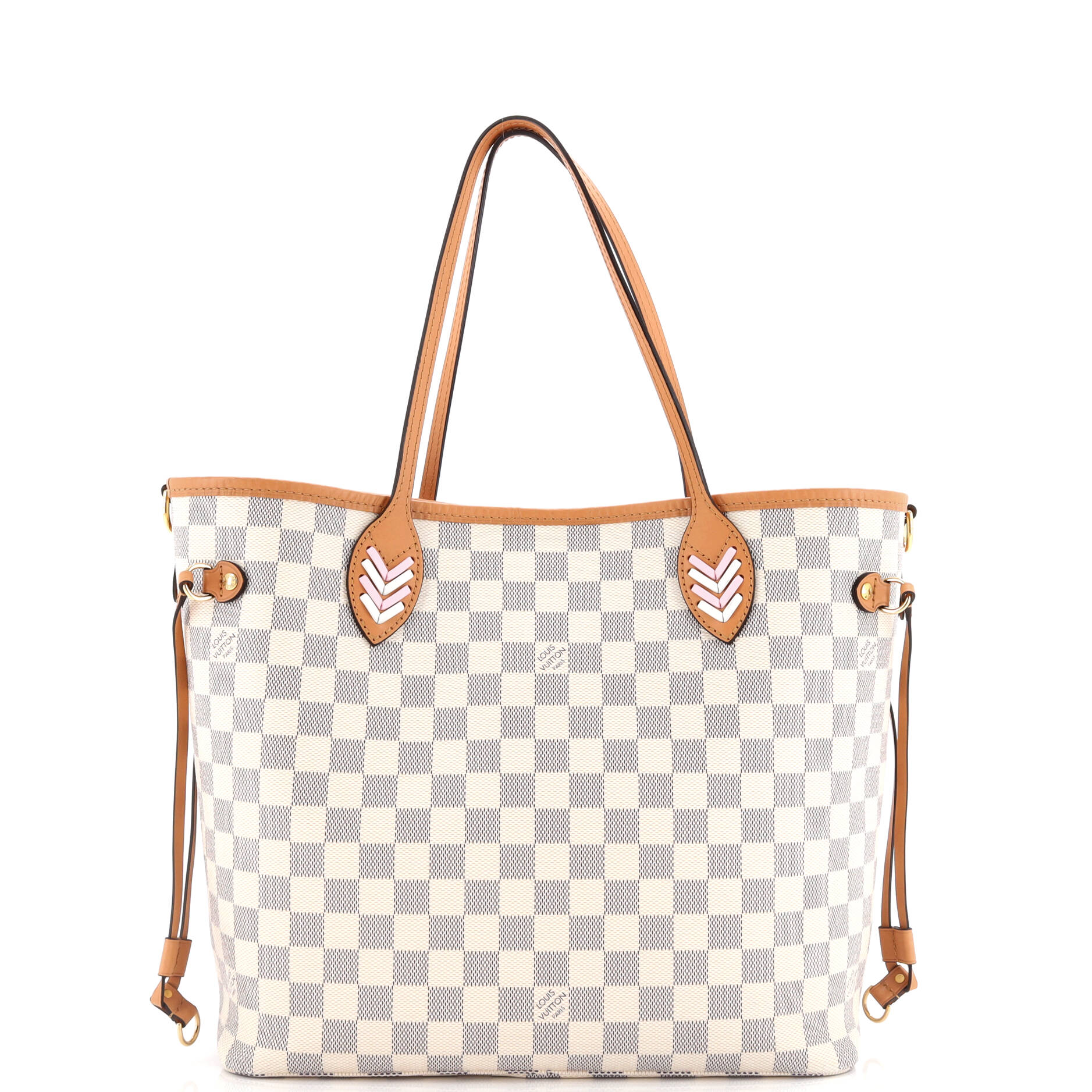 Louis Vuitton Neverfull Nm Tote Damier With Braided Detail Tote Bag