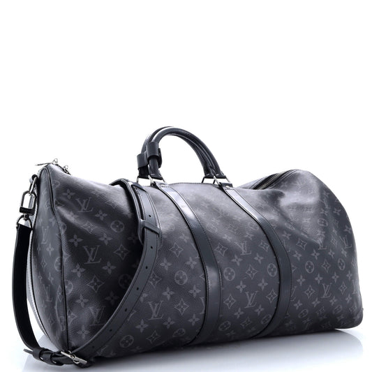 Louis Vuitton Keepall Bandouliere Bag Eclipse Canvas Monogram Travel Bag Canvas 553051281