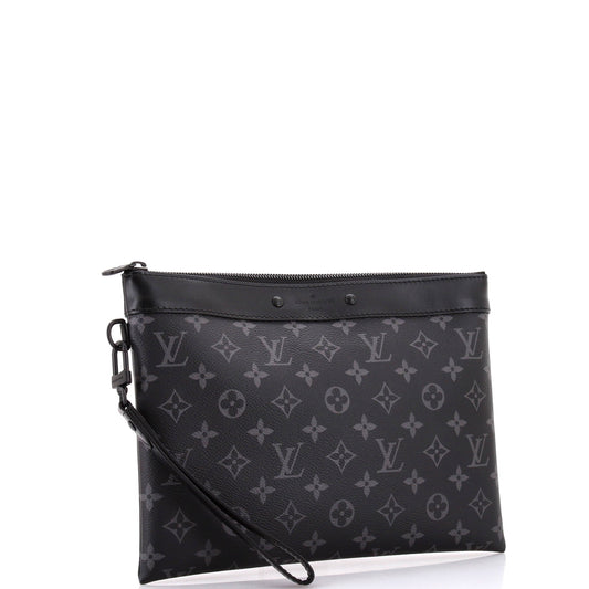 Louis Vuitton Pochette To Go Eclipse Mm Handbag Canvas Monogram Travel Bag