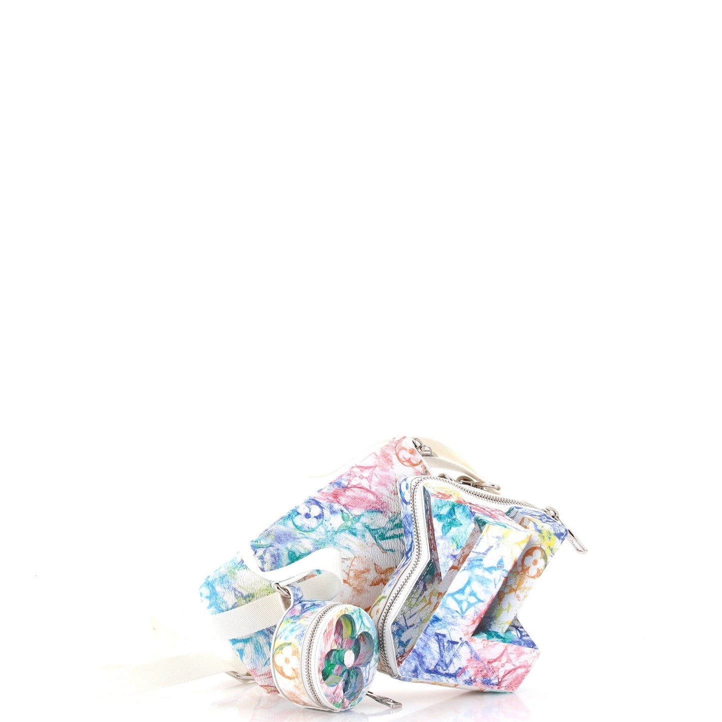 Louis Vuitton LV Lv Block Limited Edition Pastel Multicolor Monogram Travel Bag