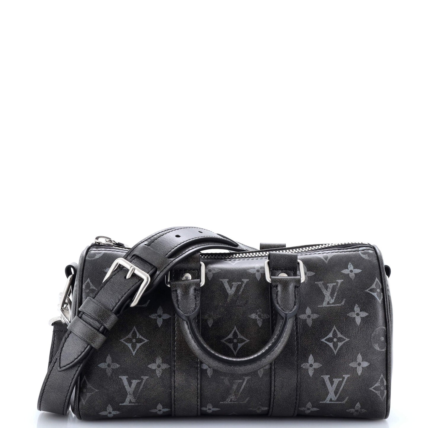 Louis Vuitton Keepall Bandouliere Bag Brushed Leather Monogram Travel Bag