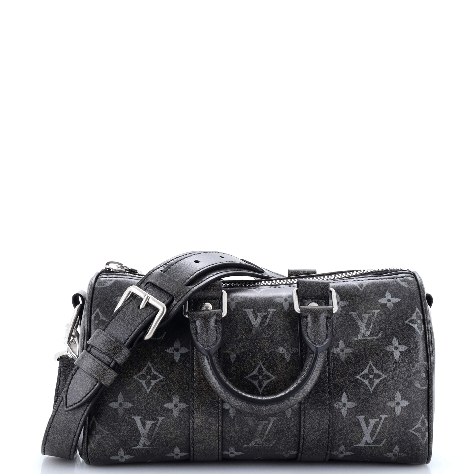 Louis Vuitton Keepall Bandouliere Bag Brushed Leather Monogram Travel Bag
