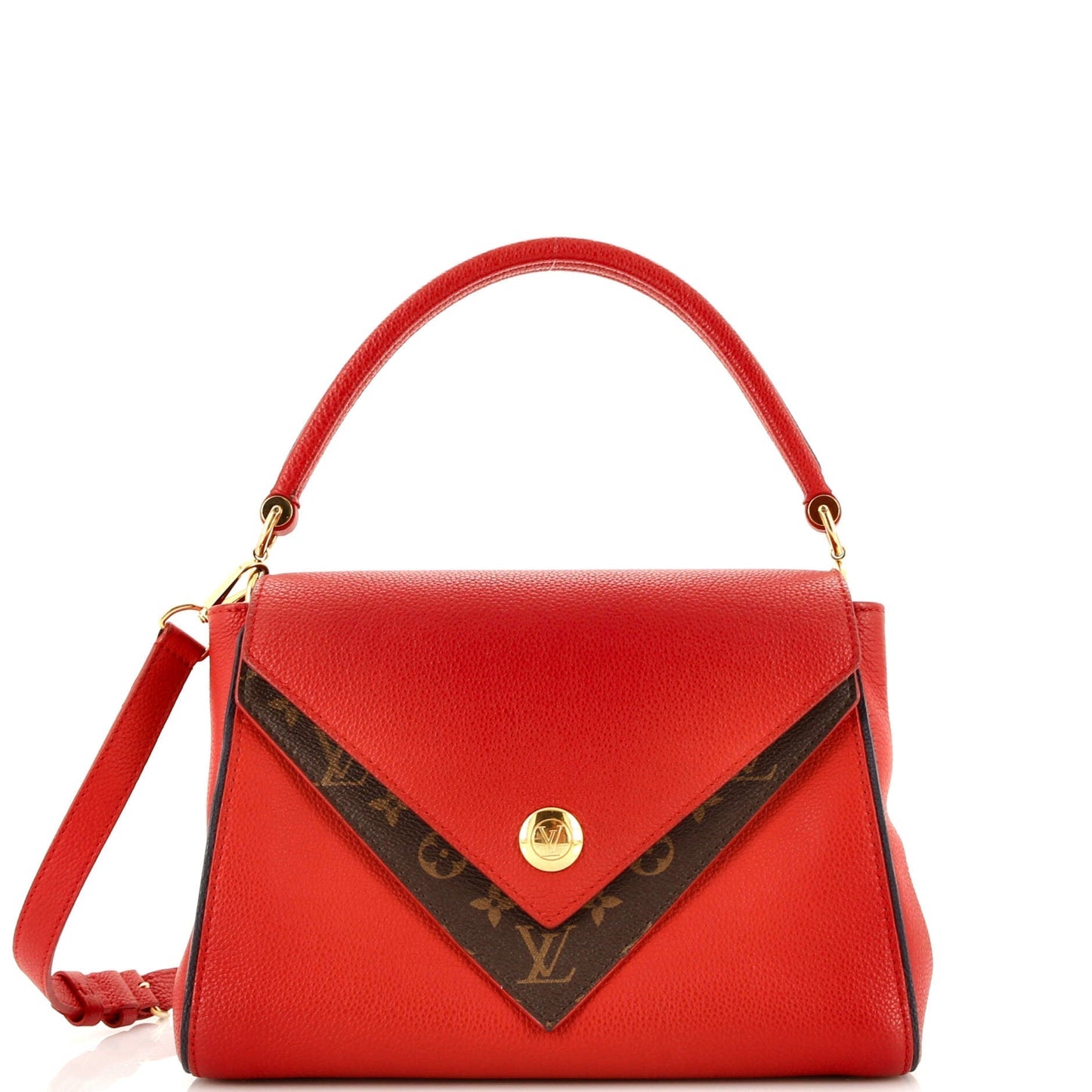 Louis Vuitton Double Handbag Calfskin With Canvas Monogram Travel Bag Canvas 3053865