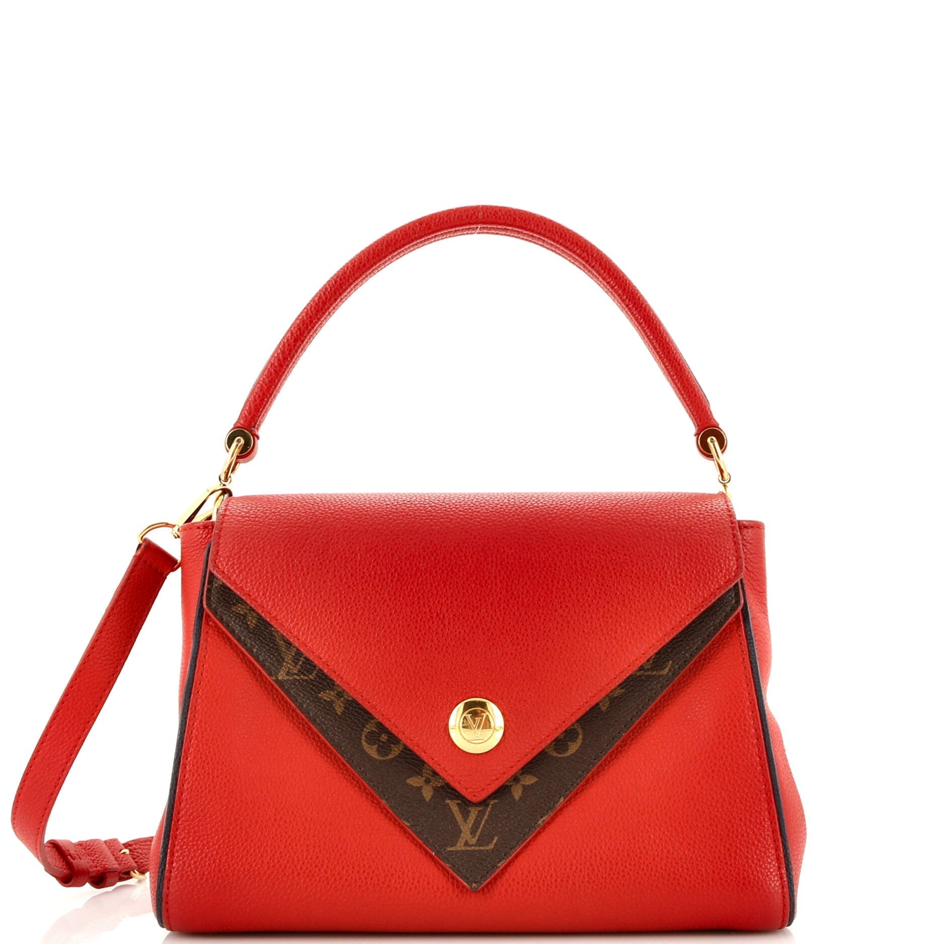 Louis Vuitton Double Handbag Calfskin With Canvas Monogram Travel Bag Canvas 3053865