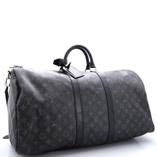 Louis Vuitton Keepall Bandouliere Bag Eclipse Canvas Monogram Travel Bag Canvas 553054531