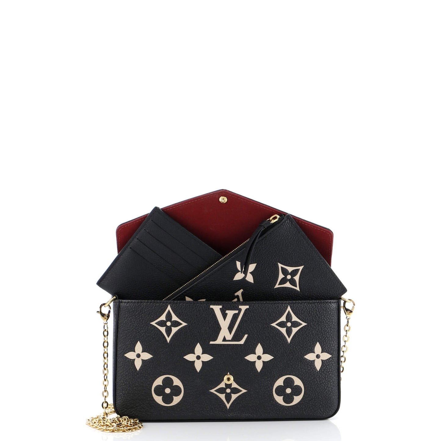 Louis Vuitton Felicie Pochette Bicolor Empreinte Giant Handbag Monogram Travel Bag Giant 3055131