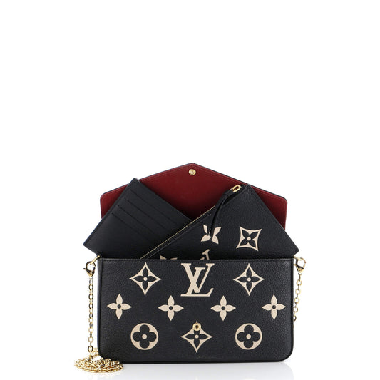 Louis Vuitton Felicie Pochette Bicolor Empreinte Giant Handbag Monogram Travel Bag Giant 3055131