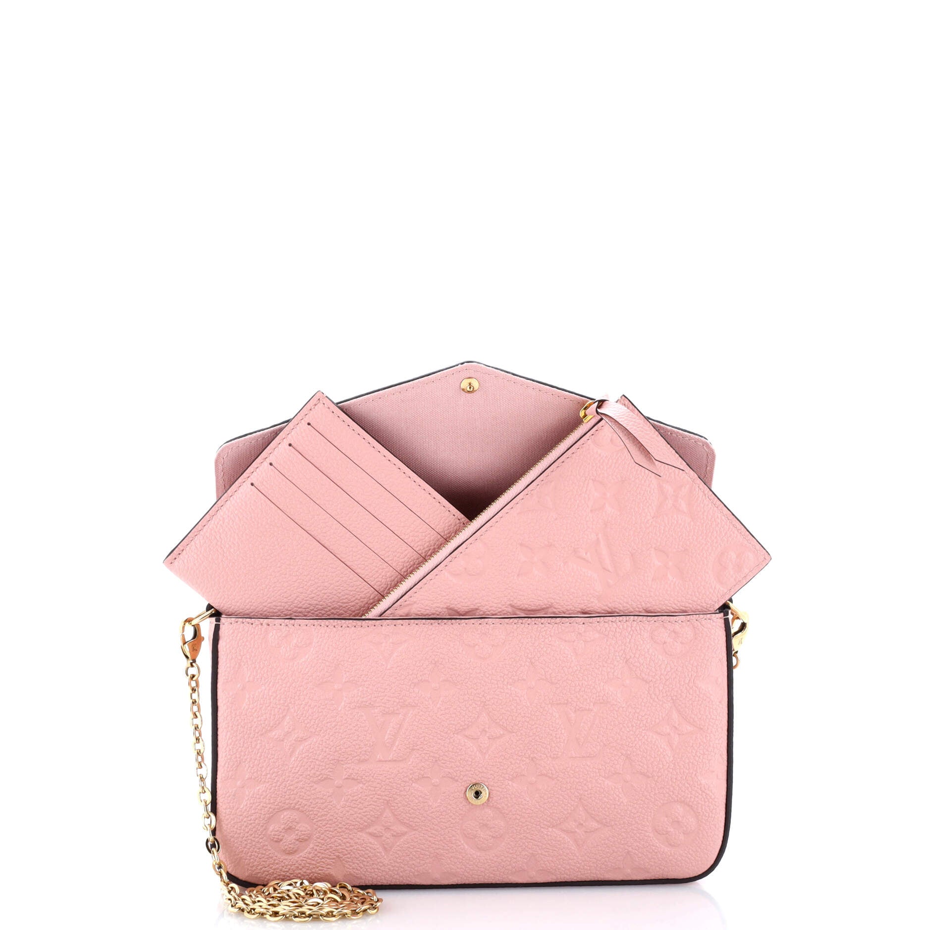 Louis Vuitton Felicie Pochette Empreinte Handbag Leather Monogram Travel Bag Leather 3057652