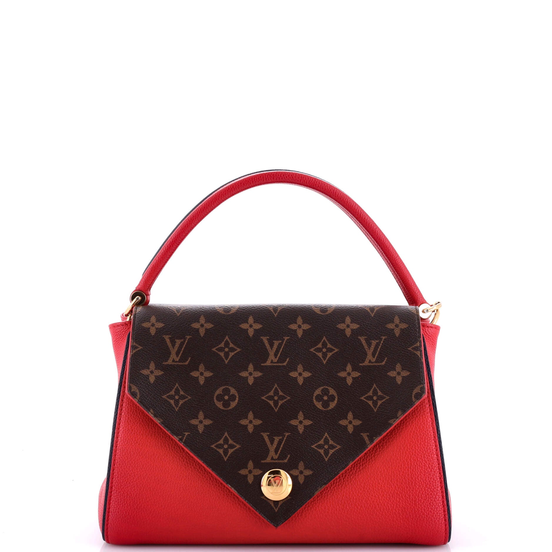 Louis Vuitton Double Handbag Calfskin With Canvas Monogram Travel Bag Canvas 3058645