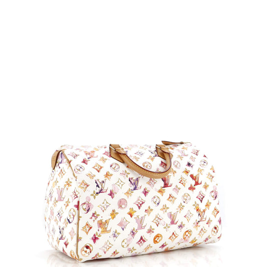 Louis Vuitton Speedy Handbag Watercolor Uarelle Monogram Travel Bag