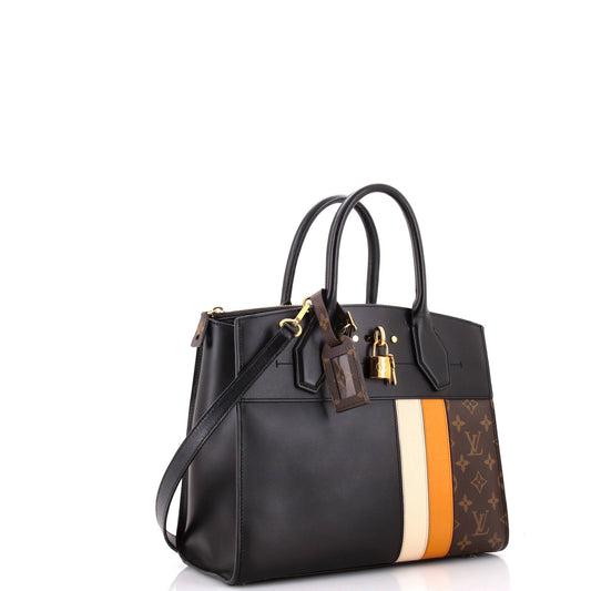 Louis Vuitton City Steamer Handbag Limited Edition And Mm Leather Canvas Tote Bag