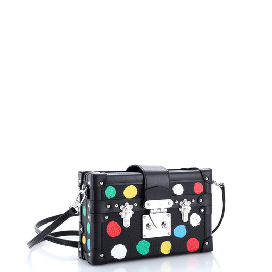 Louis Vuitton Petite Malle Handbag Yayoi Kusama Painted Dots Leather Shoulder Bag
