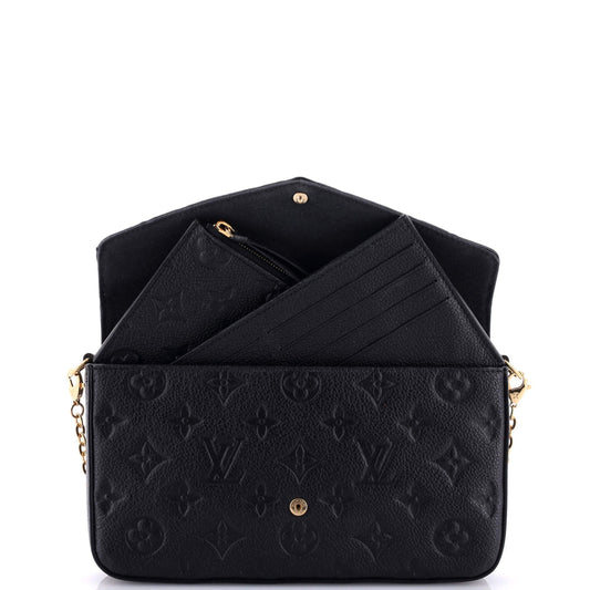 Louis Vuitton Felicie Pochette Empreinte Handbag Leather Monogram Travel Bag Leather 3061851