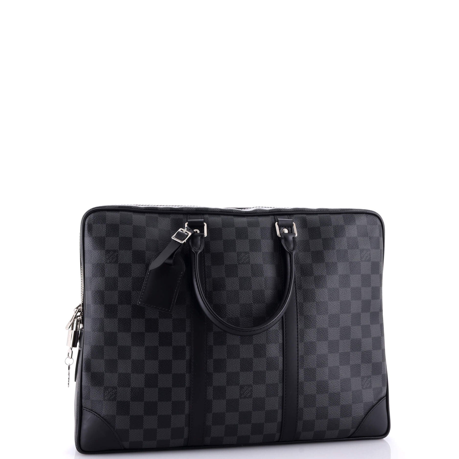 Louis Vuitton Porte Documents Voyage Briefcase Damier Graphite Handbag Travel Bag