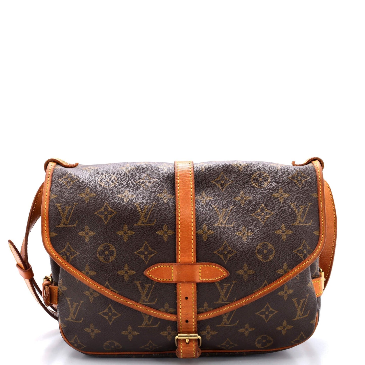 Louis Vuitton Saumur Handbag Canvas Monogram Travel Bag Canvas 303062241