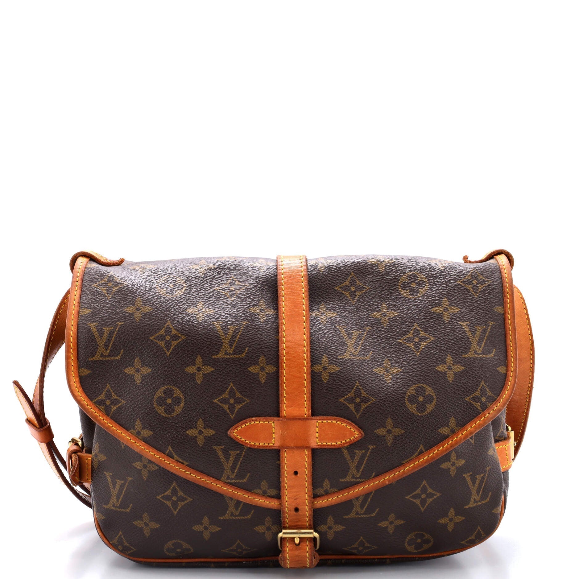 Louis Vuitton Saumur Handbag Canvas Monogram Travel Bag Canvas 303062241