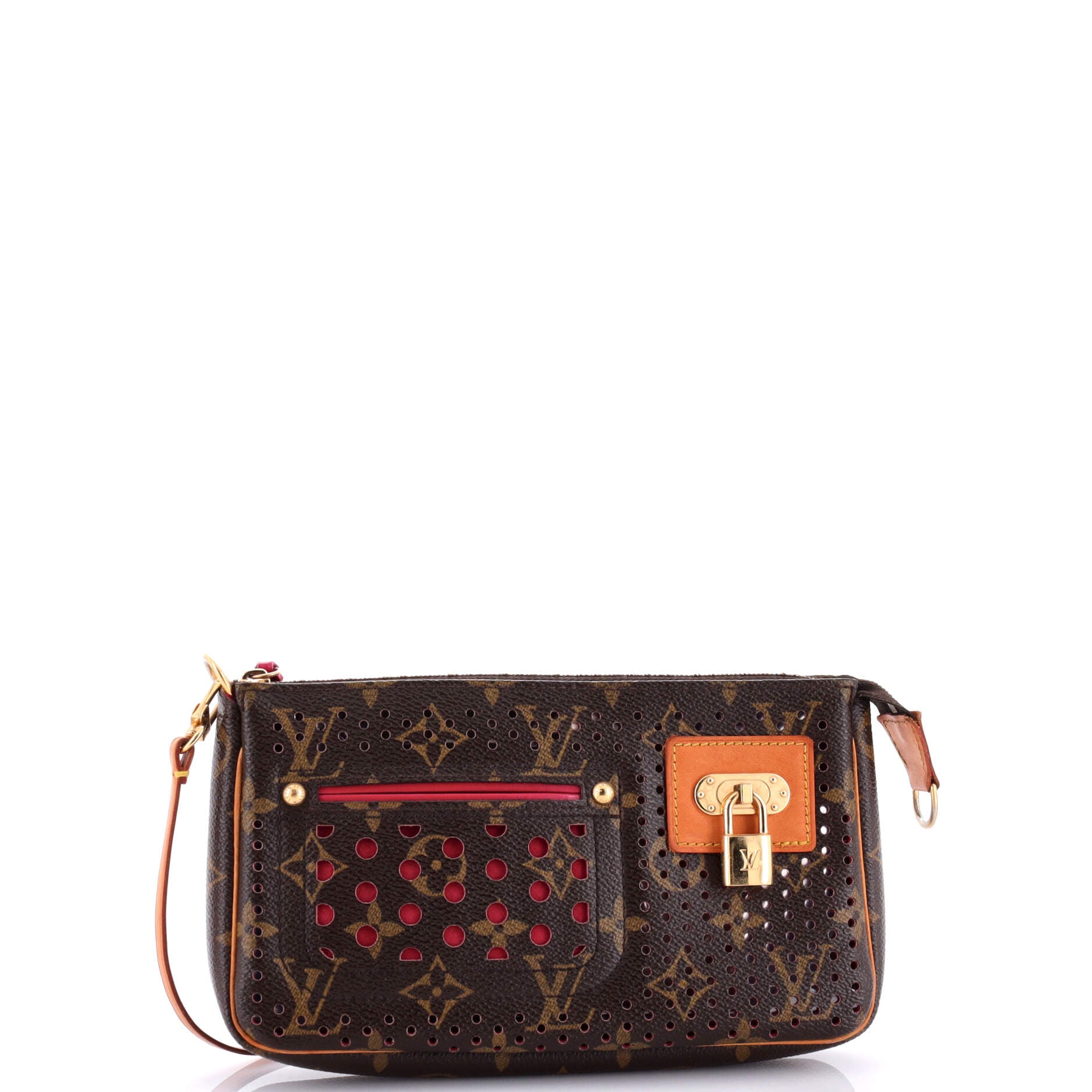 Louis Vuitton Pochette Accessoires Perforated Clutch Bag Canvas Monogram