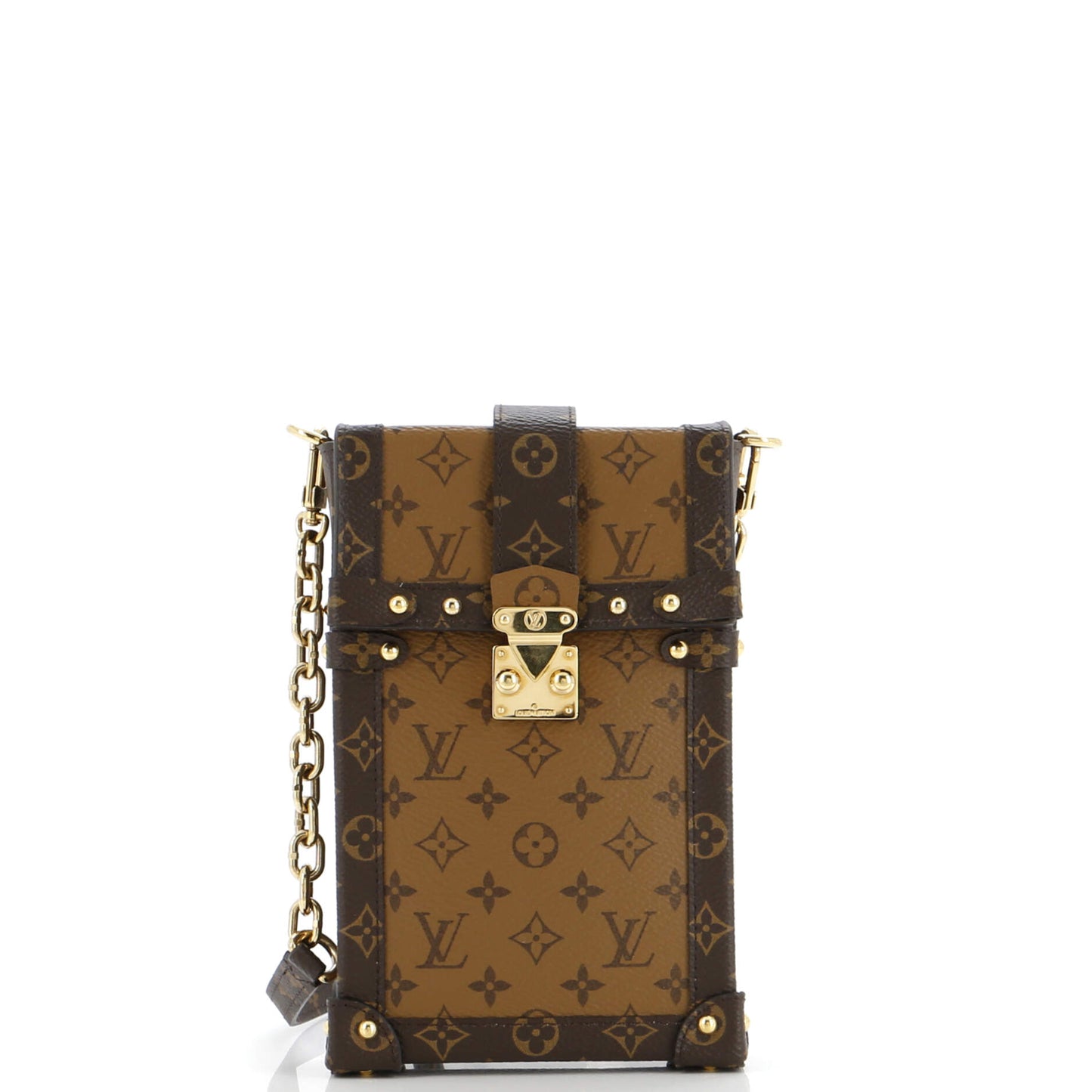 Louis Vuitton Vertical Trunk Pochette Reverse Shoulder Bag Canvas Monogram Canvas 3063071