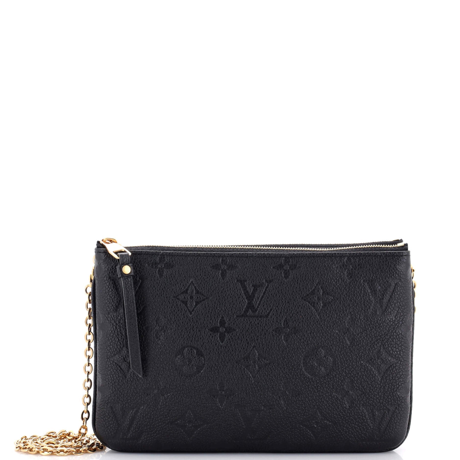 Louis Vuitton Double Zip Pochette Empreinte Clutch Bag Leather Monogram Leather 30631097