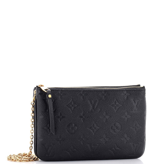 Louis Vuitton Double Zip Pochette Empreinte Clutch Bag Leather Monogram Leather 30631097