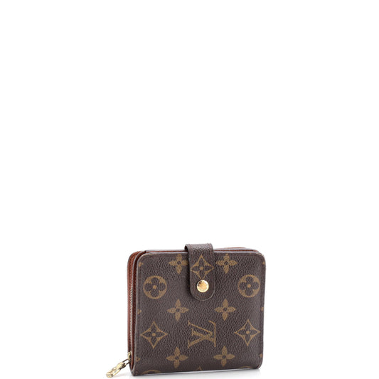 Louis Vuitton Compact Zippe Wallet Handbag Canvas Monogram Travel Bag