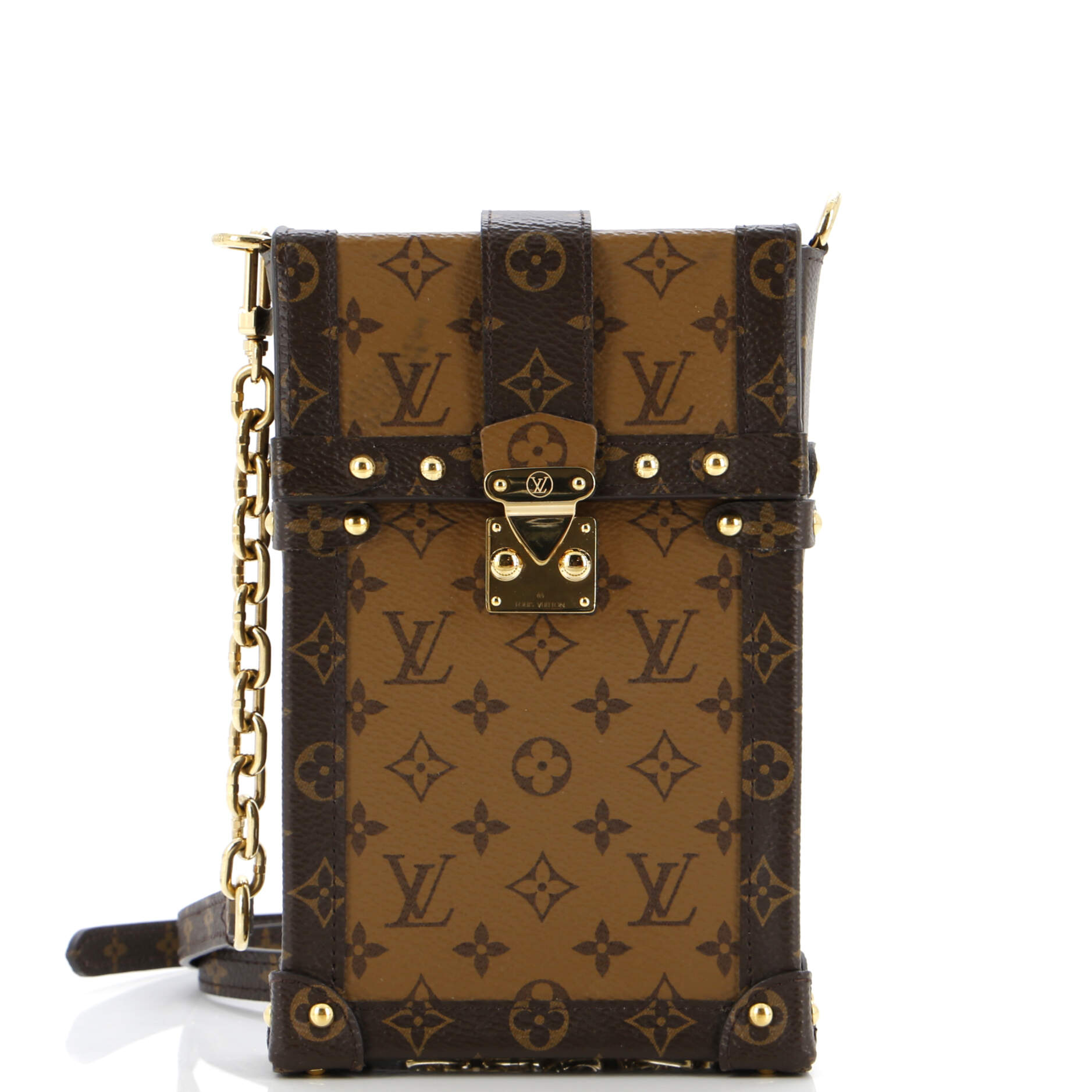 Louis Vuitton Vertical Trunk Pochette Reverse Shoulder Bag Canvas Monogram Canvas 3063351