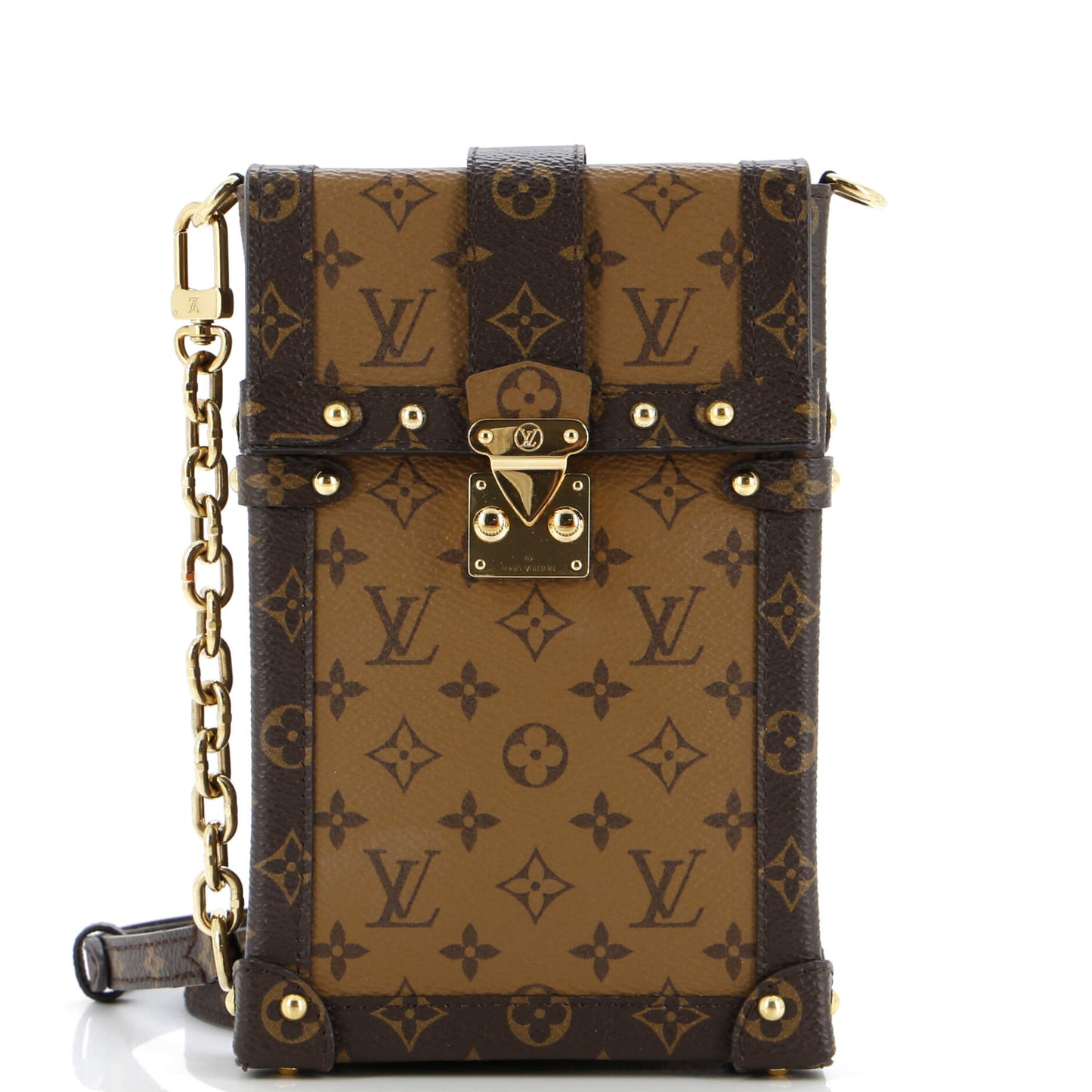 Louis Vuitton Vertical Trunk Pochette Reverse Shoulder Bag Canvas Monogram Canvas 3063572