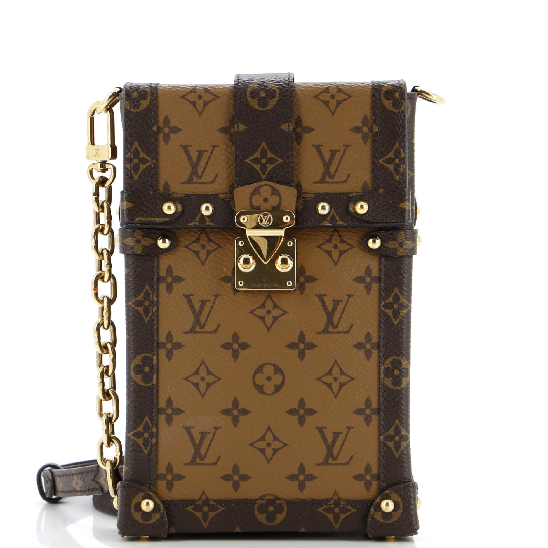 Louis Vuitton Vertical Trunk Pochette Reverse Shoulder Bag Canvas Monogram Canvas 3063572