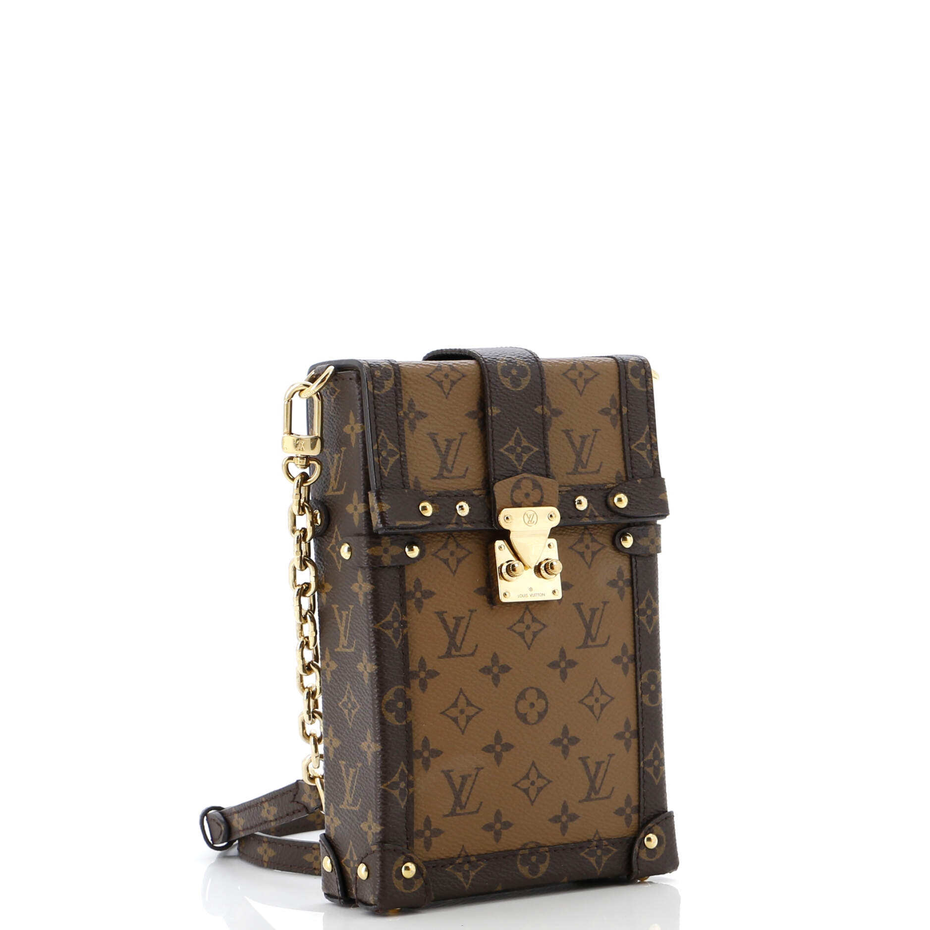 Louis Vuitton Vertical Trunk Pochette Reverse Shoulder Bag Canvas Monogram Canvas 3063572