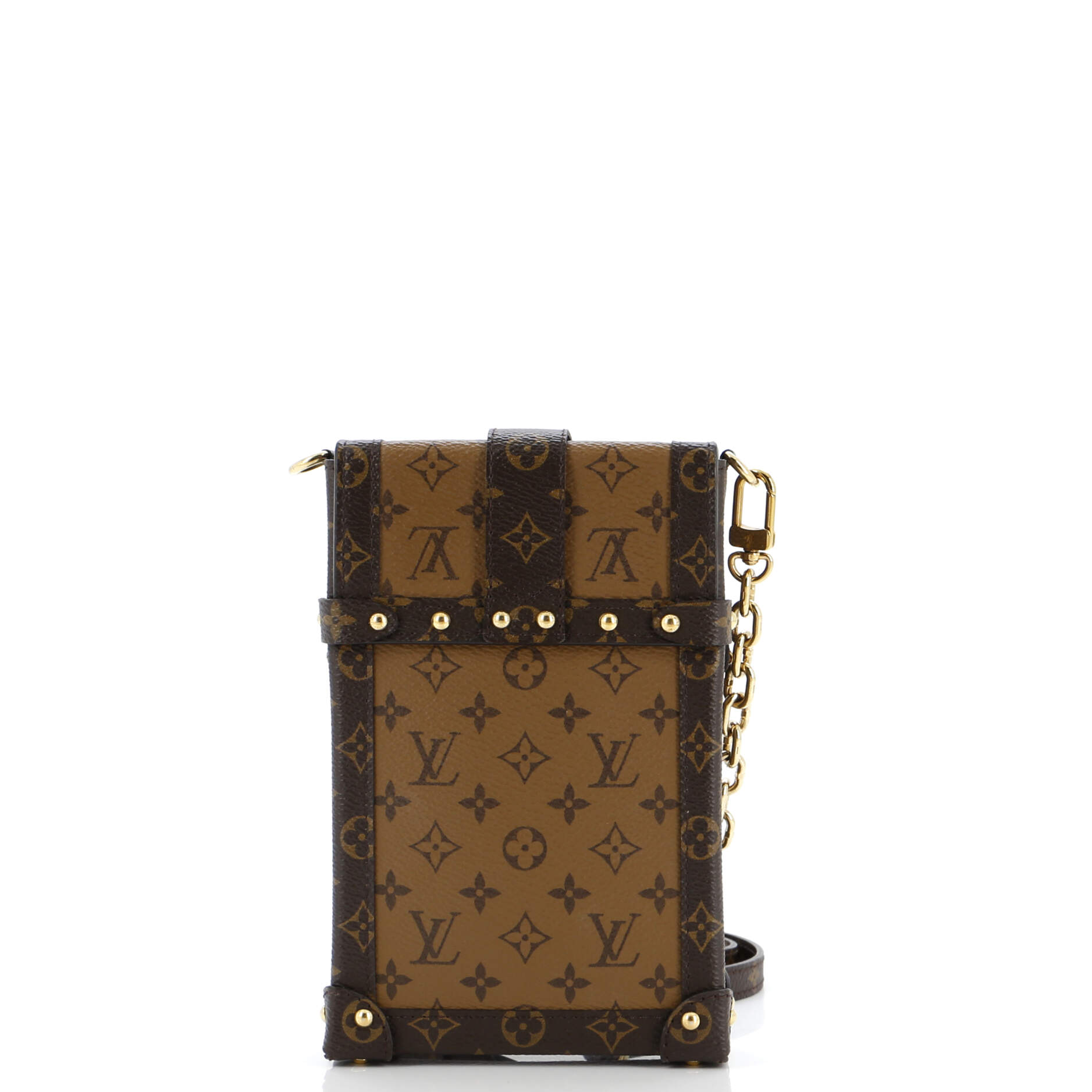 Louis Vuitton Vertical Trunk Pochette Reverse Shoulder Bag Canvas Monogram Canvas 3063572
