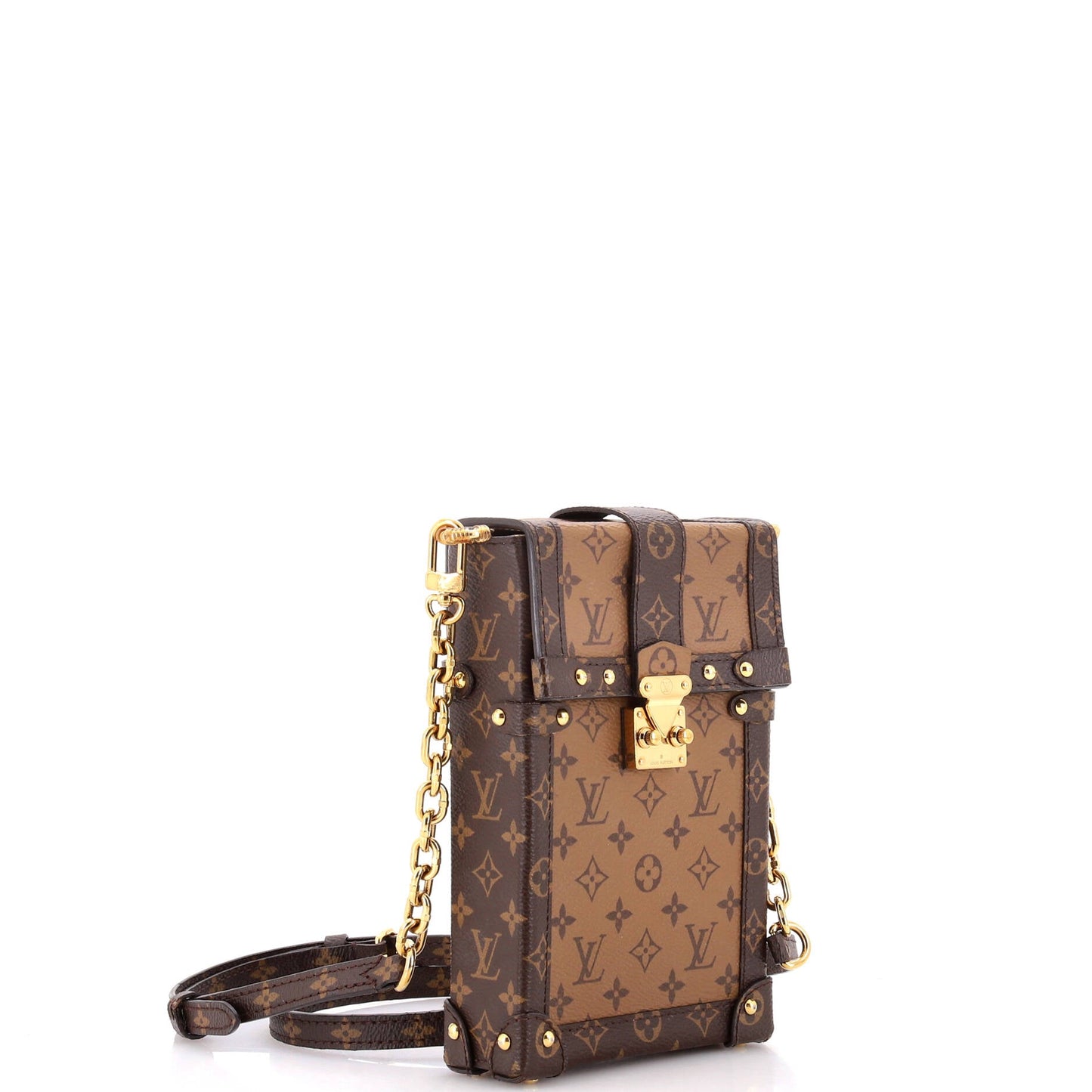 Louis Vuitton Vertical Trunk Pochette Reverse Shoulder Bag Canvas Monogram Canvas 3063752