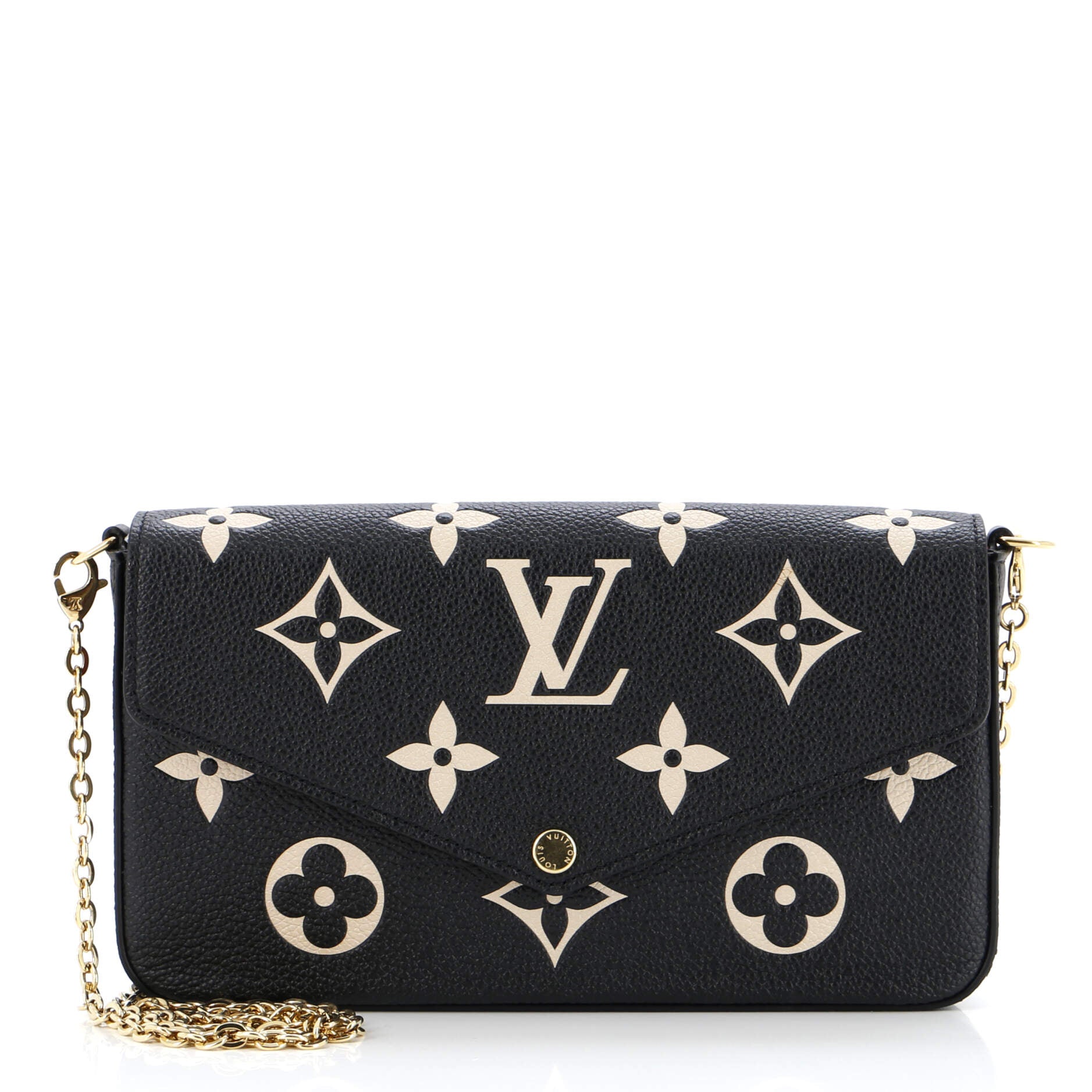 Louis Vuitton Felicie Pochette Bicolor Empreinte Giant Handbag Monogram Travel Bag