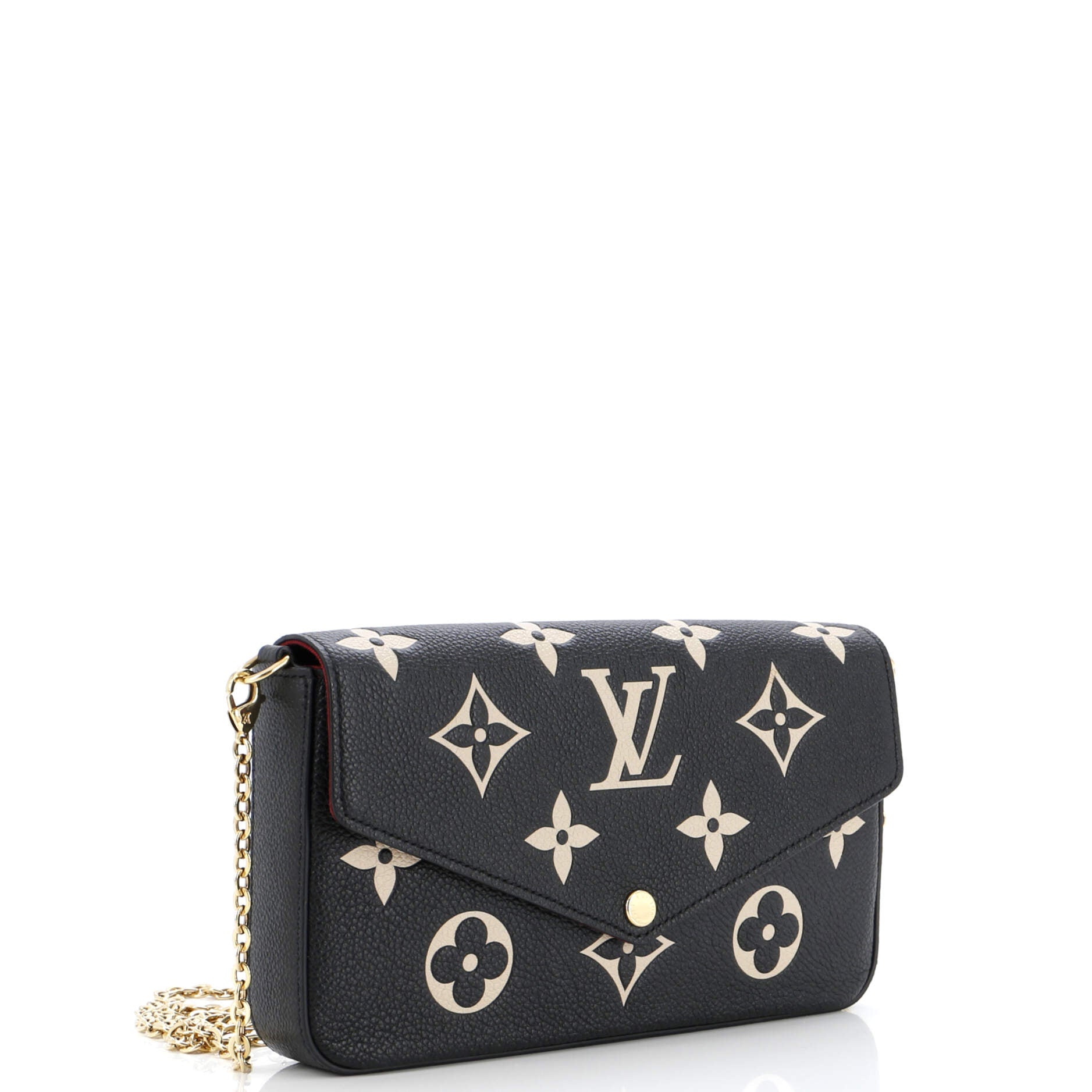 Louis Vuitton Felicie Pochette Bicolor Empreinte Giant Handbag Monogram Travel Bag