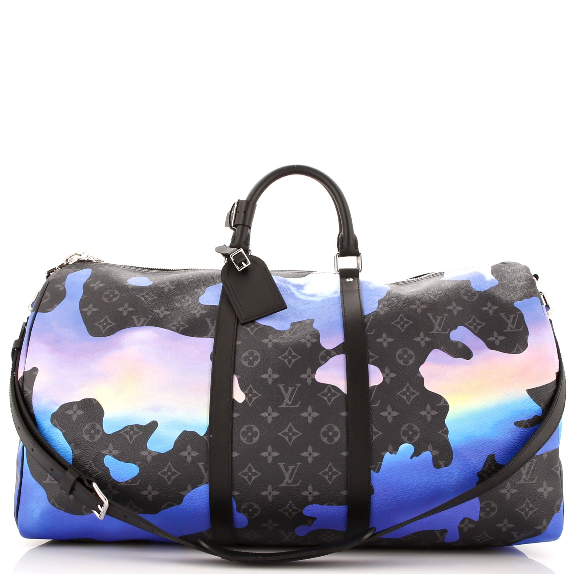 Louis Vuitton Keepall Bandouliere Bag Sunset Eclipse Canvas Monogram Travel Bag