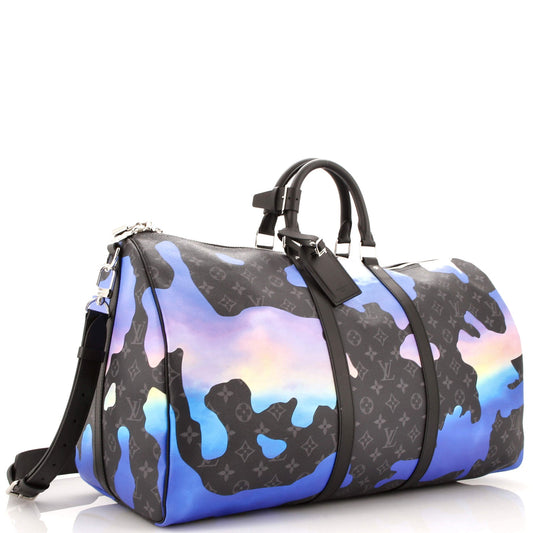 Louis Vuitton Keepall Bandouliere Bag Sunset Eclipse Canvas Monogram Travel Bag