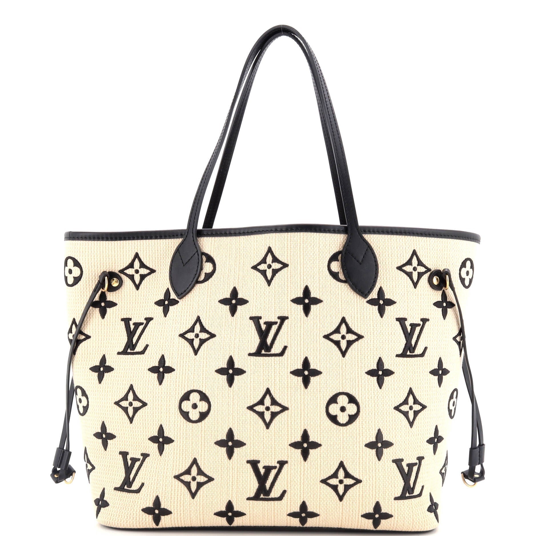 Louis Vuitton Neverfull Nm Tote By The Pool Mm Raffia Monogram Tote Bag
