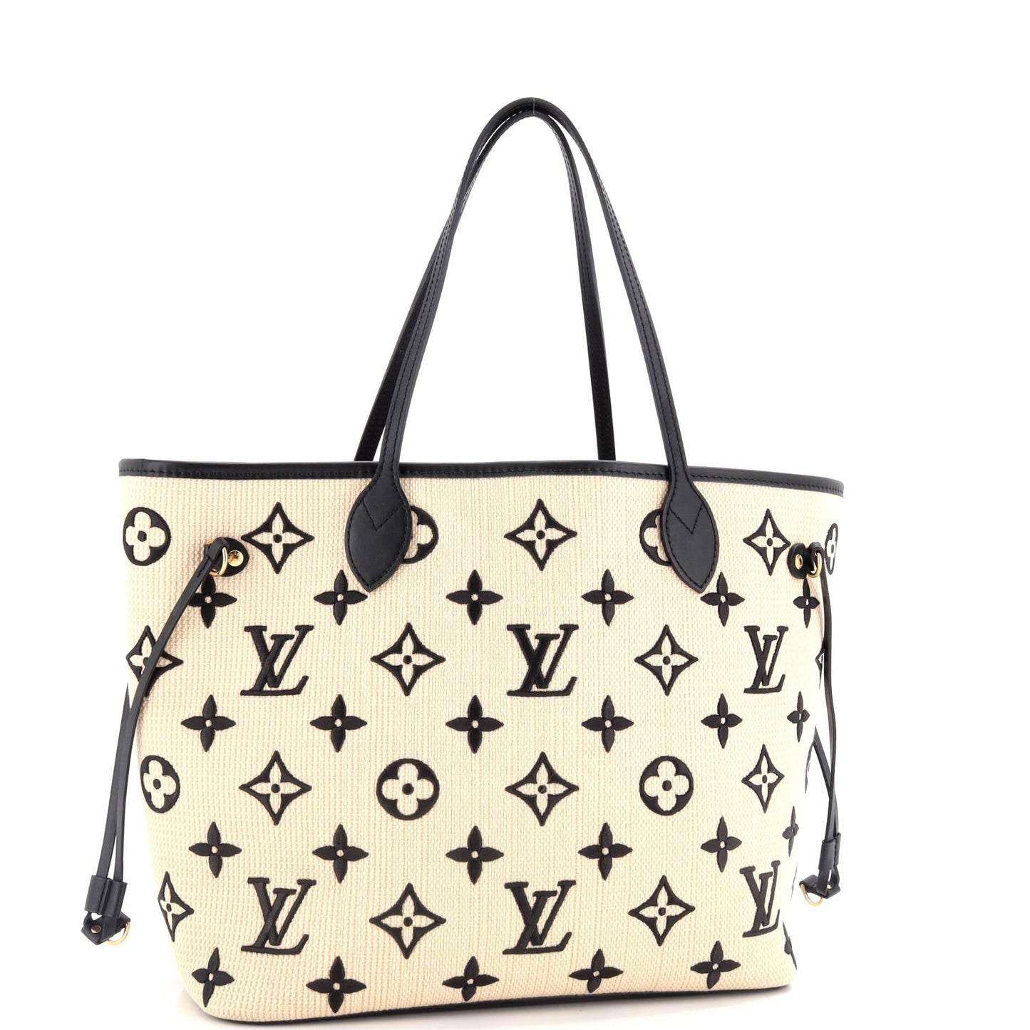 Louis Vuitton Neverfull Nm Tote By The Pool Mm Raffia Monogram Tote Bag