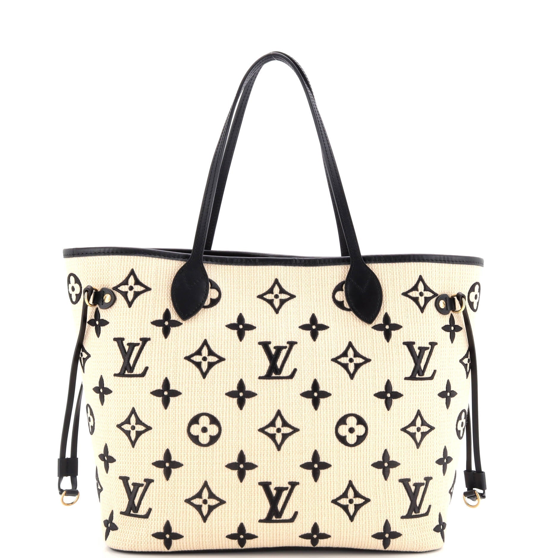 Louis Vuitton Neverfull Nm Tote By The Pool Mm Raffia Monogram Tote Bag