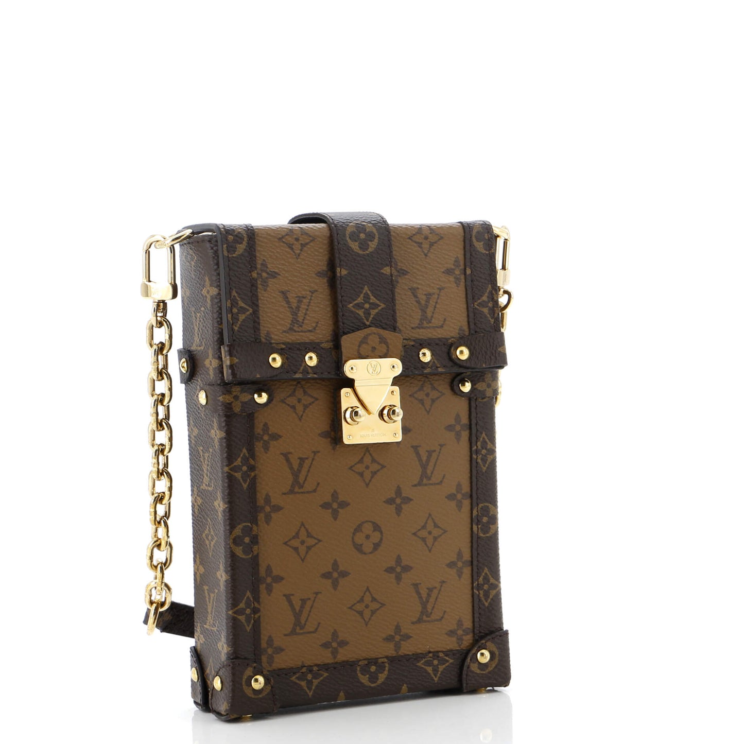 Louis Vuitton Vertical Trunk Pochette Reverse Shoulder Bag Canvas Monogram