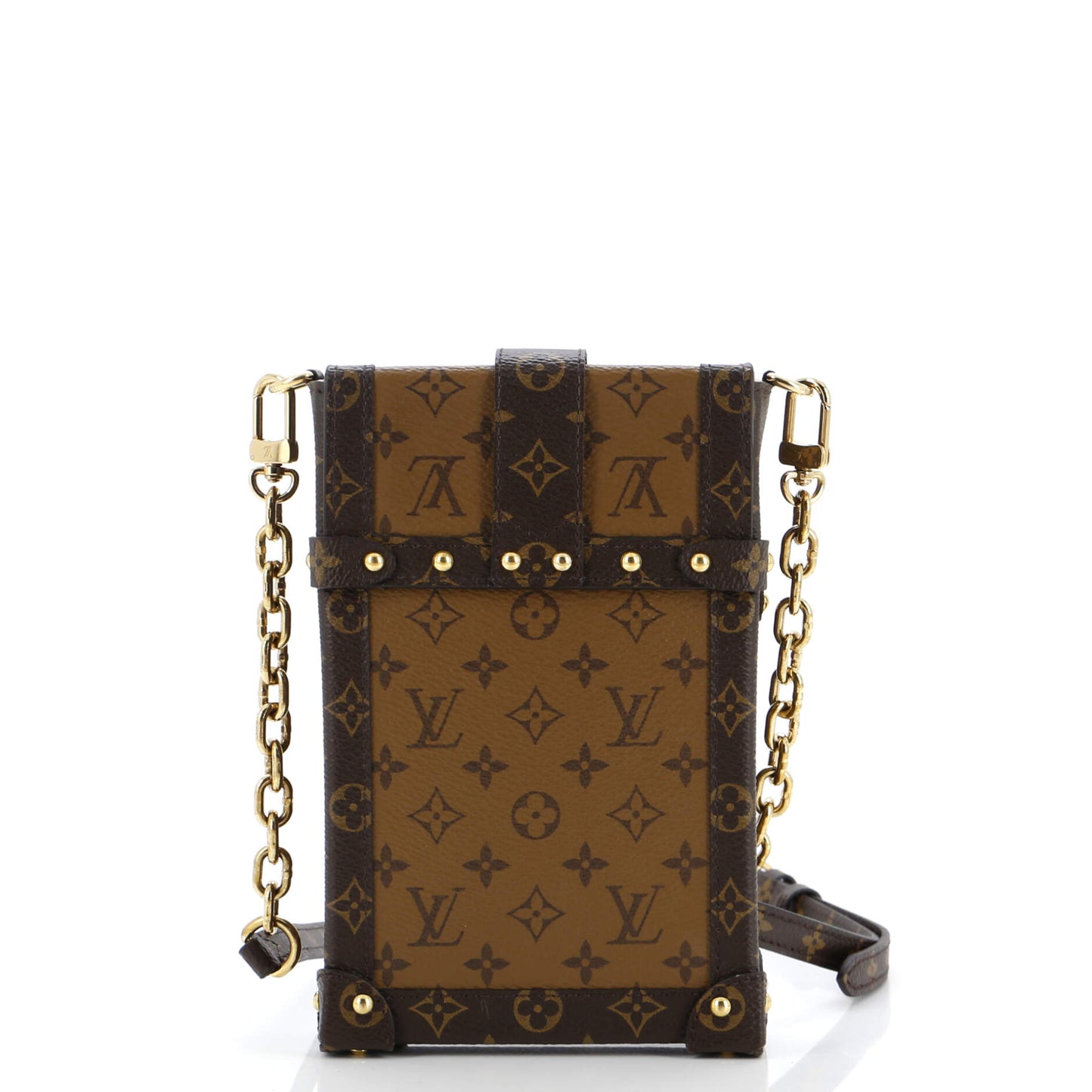 Louis Vuitton Vertical Trunk Pochette Reverse Shoulder Bag Canvas Monogram