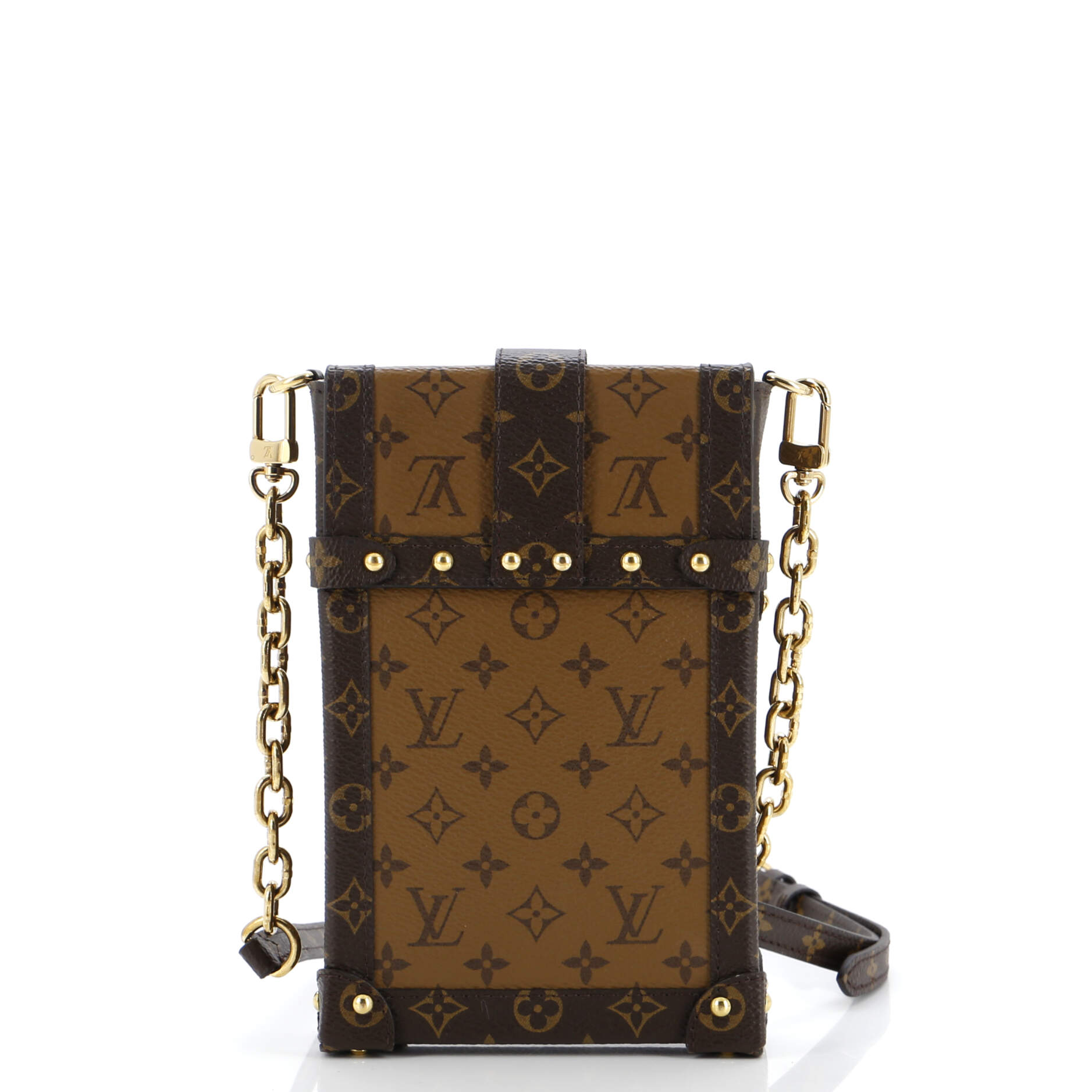 Louis Vuitton Vertical Trunk Pochette Reverse Shoulder Bag Canvas Monogram