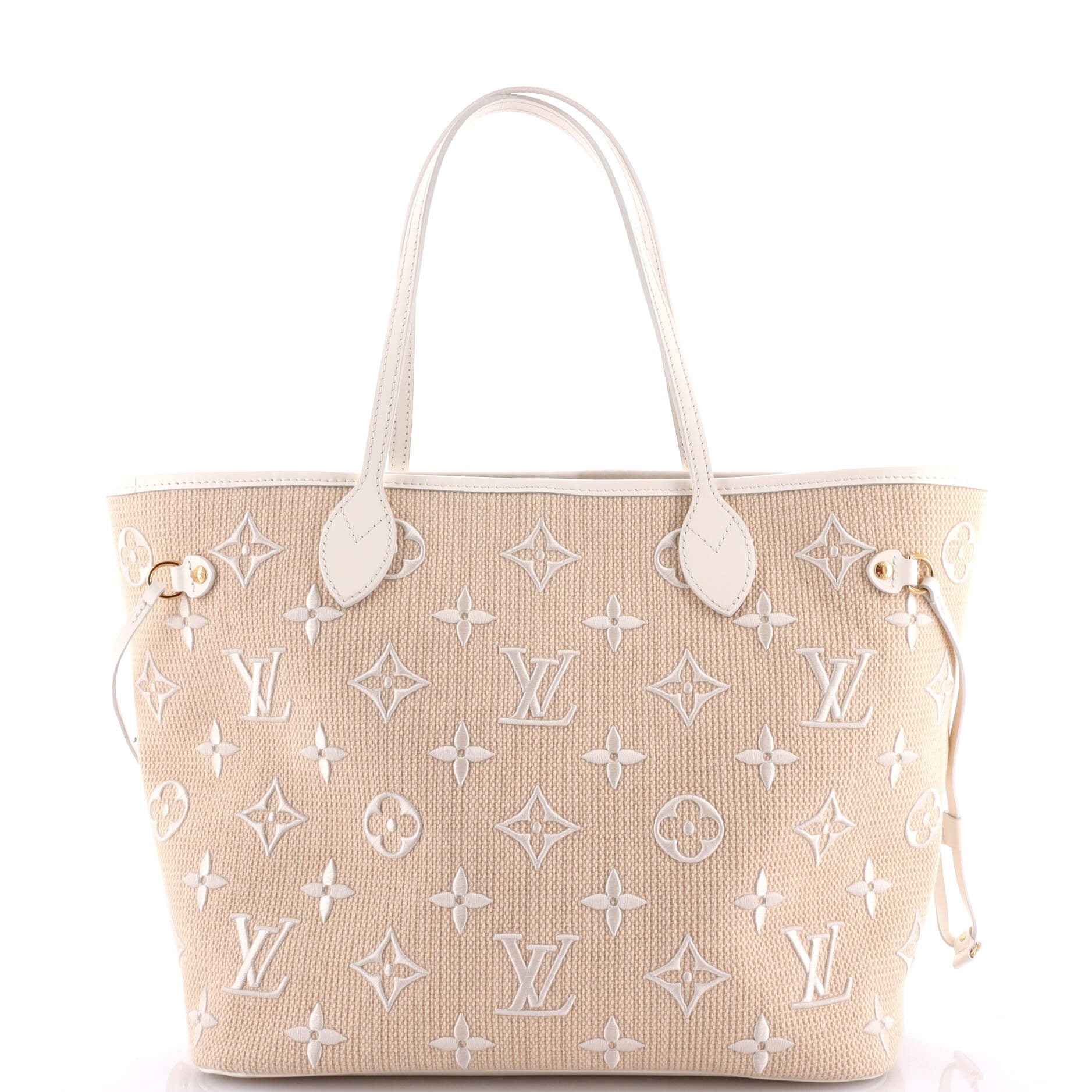 Louis Vuitton Neverfull Nm Tote Giant Embroidered Cotton Mm Monogram Tote Bag