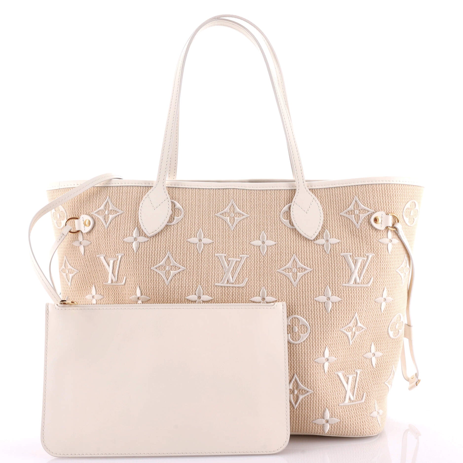 Louis Vuitton Neverfull Nm Tote Giant Embroidered Cotton Mm Monogram Tote Bag
