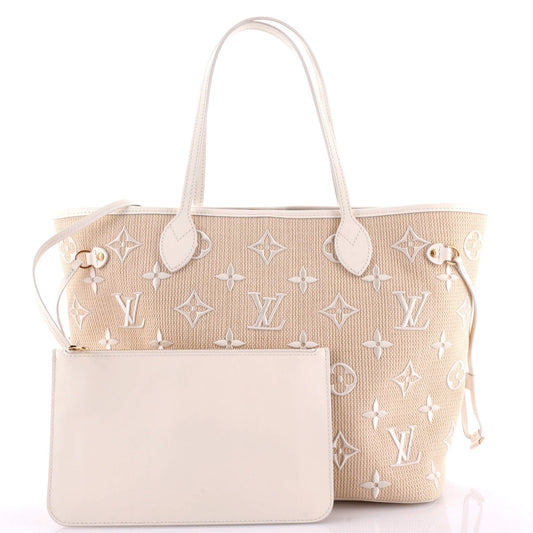 Louis Vuitton Neverfull Nm Tote Giant Embroidered Cotton Mm Monogram Tote Bag