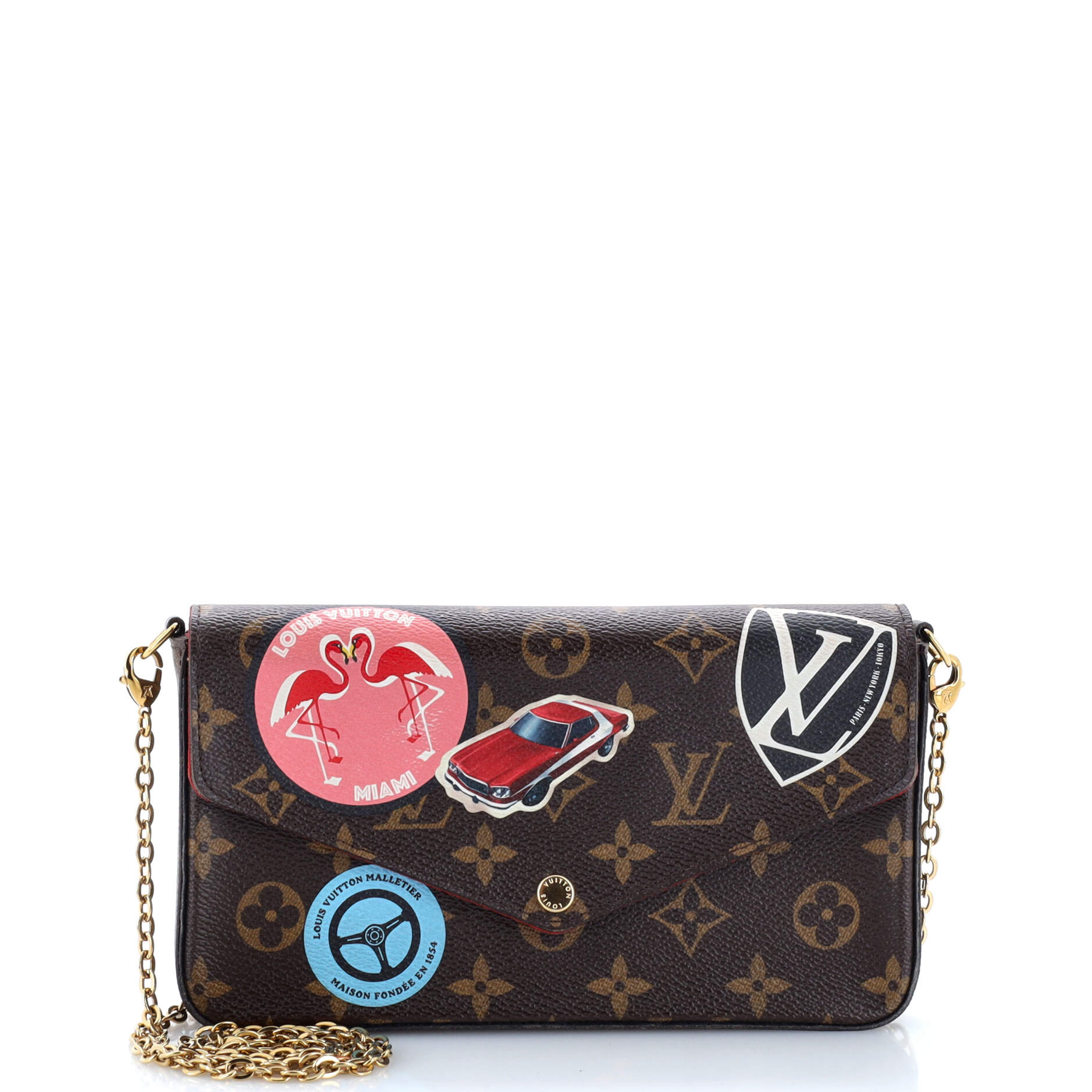 Louis Vuitton Felicie Pochette Limited Edition Handbag Canvas Monogram Travel Bag