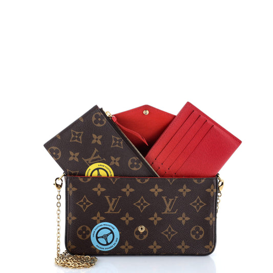 Louis Vuitton Felicie Pochette Limited Edition Handbag Canvas Monogram Travel Bag