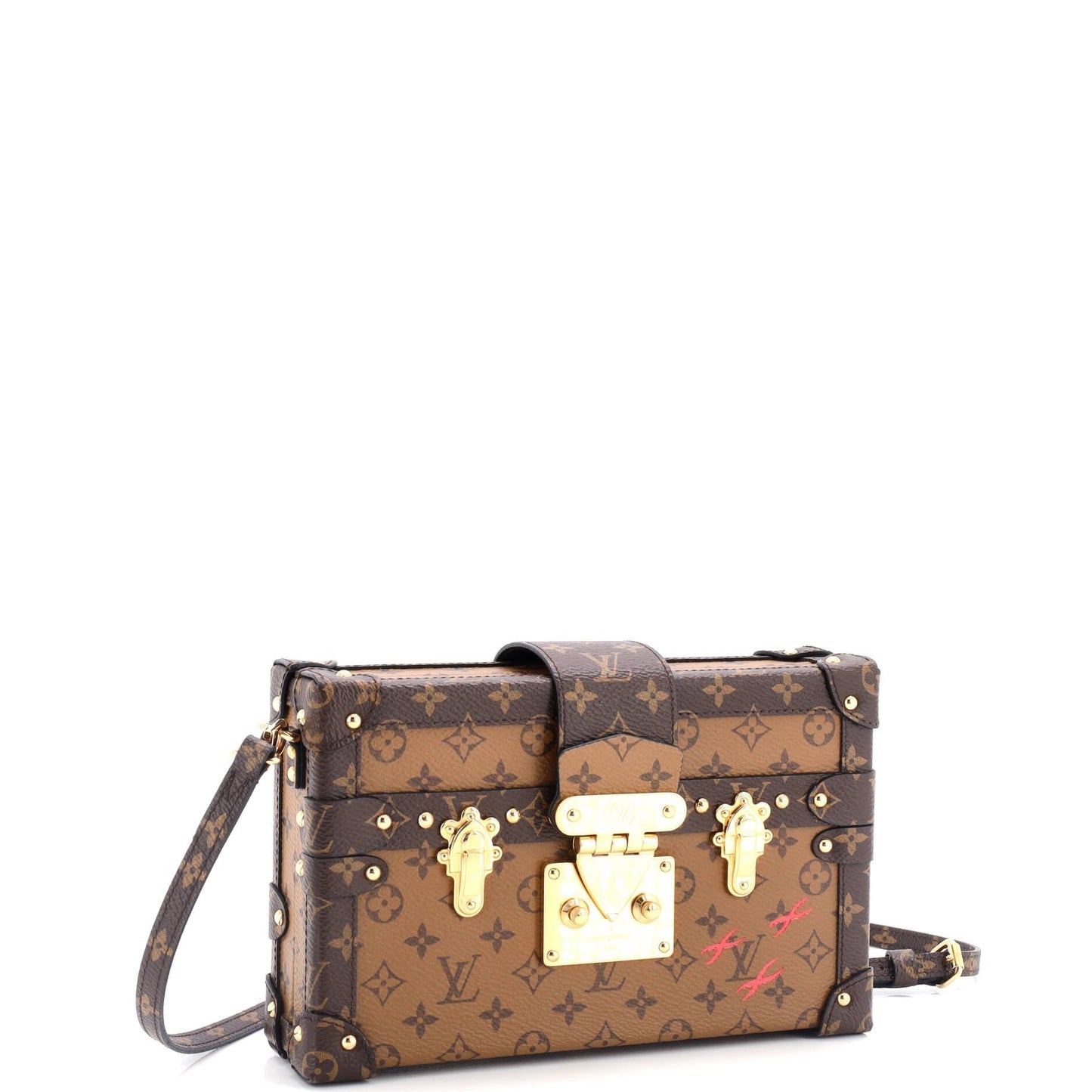 Louis Vuitton Petite Malle Handbag Reverse Canvas Monogram Clutch Bag Canvas 3067656